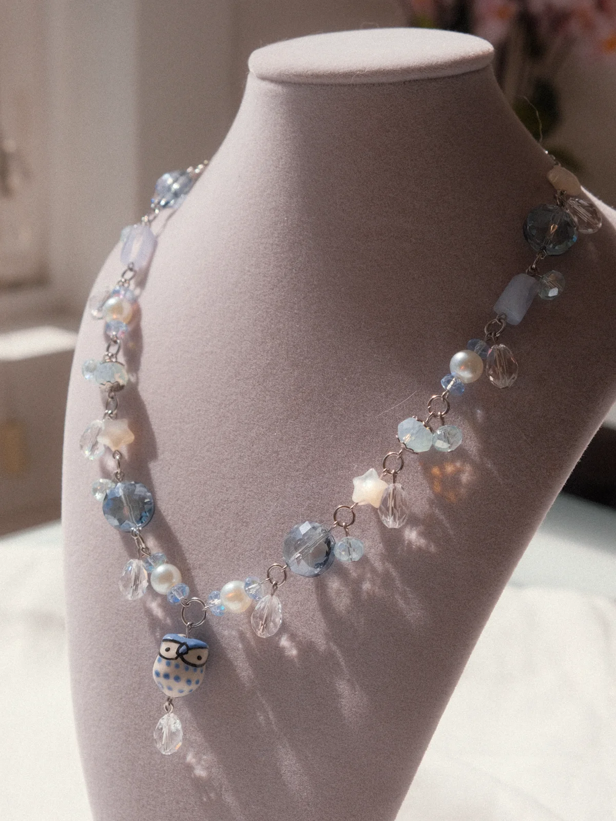Owl of truth - Blue lace agate necklace 🦉 product image (1)