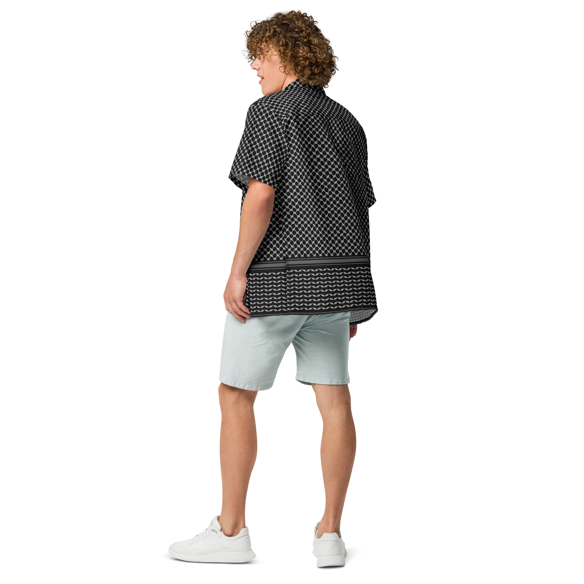 Kufiya Button Down Shirt Black & Grey product image (2)