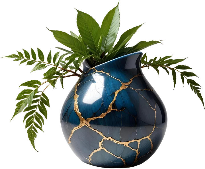 Elegant Kintsugi-Style Vase PNG product image (1)