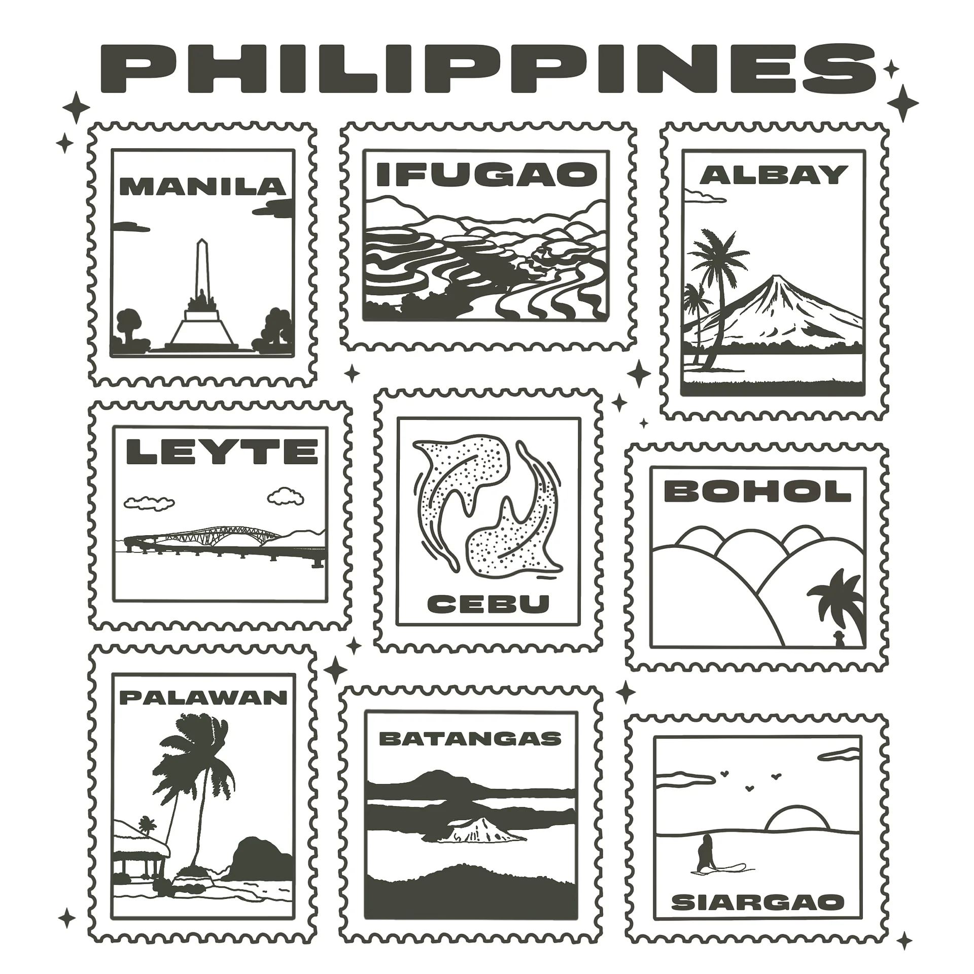 Philippine Island Stamps Print 6x6 product image (3)