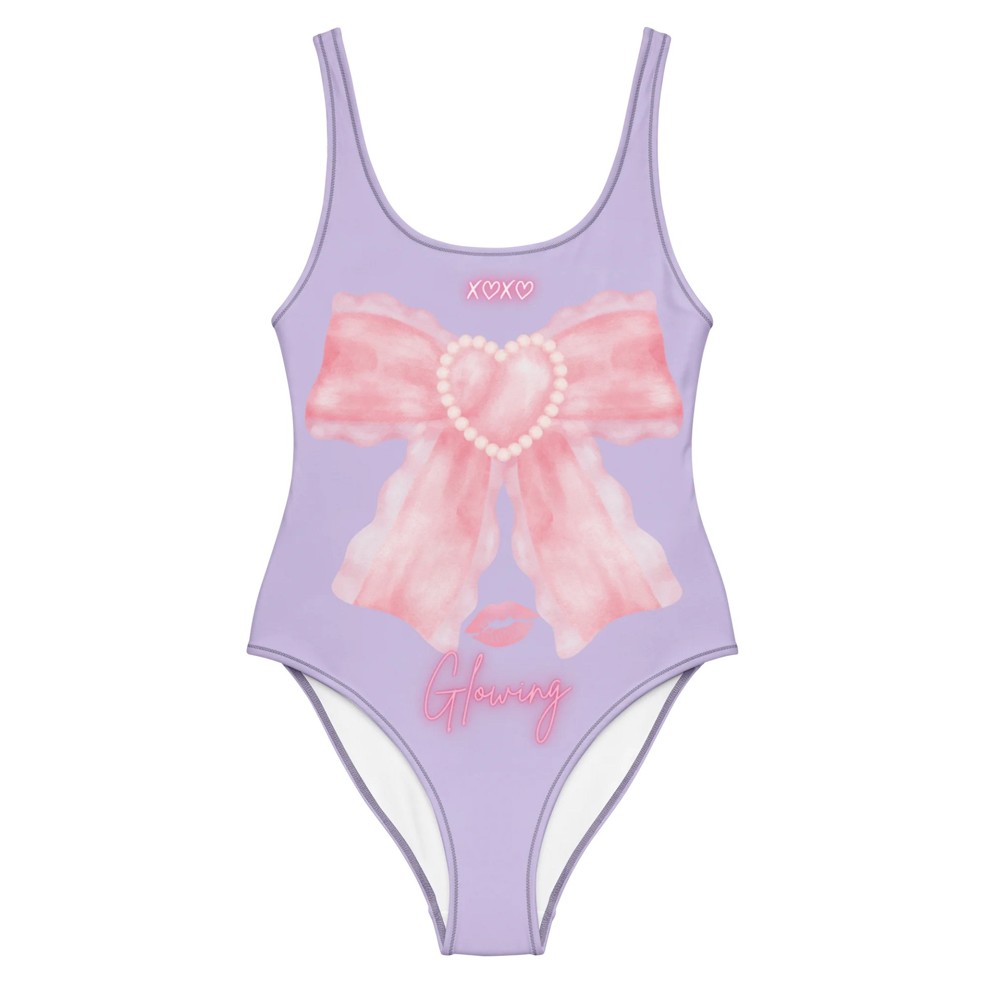 🎀 Glowlita "Twilight Bow" Violet & Pearl Glow One-Piece product image (1)