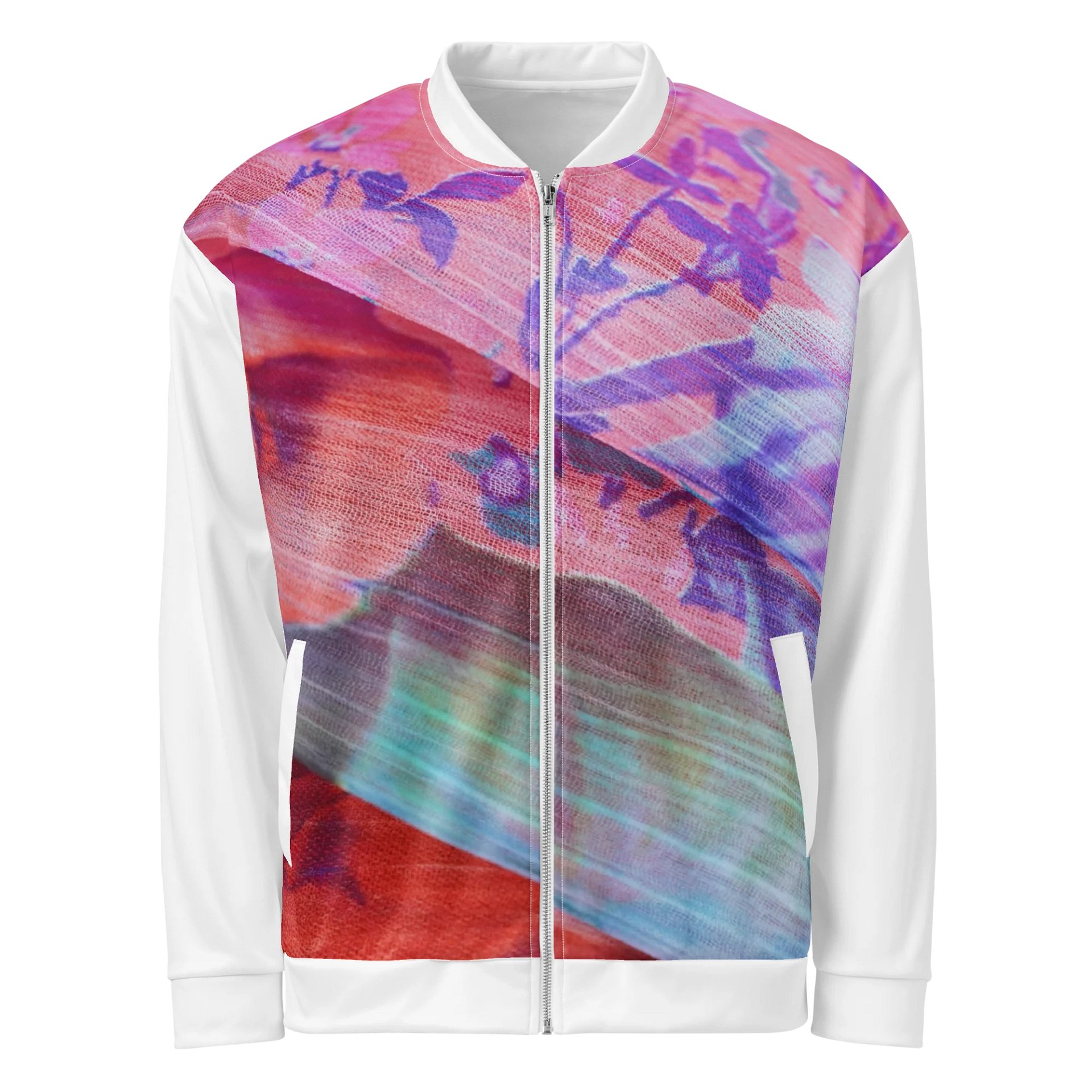 Paradise Breeze White All-Over Print Bomber Jacket product image (1)