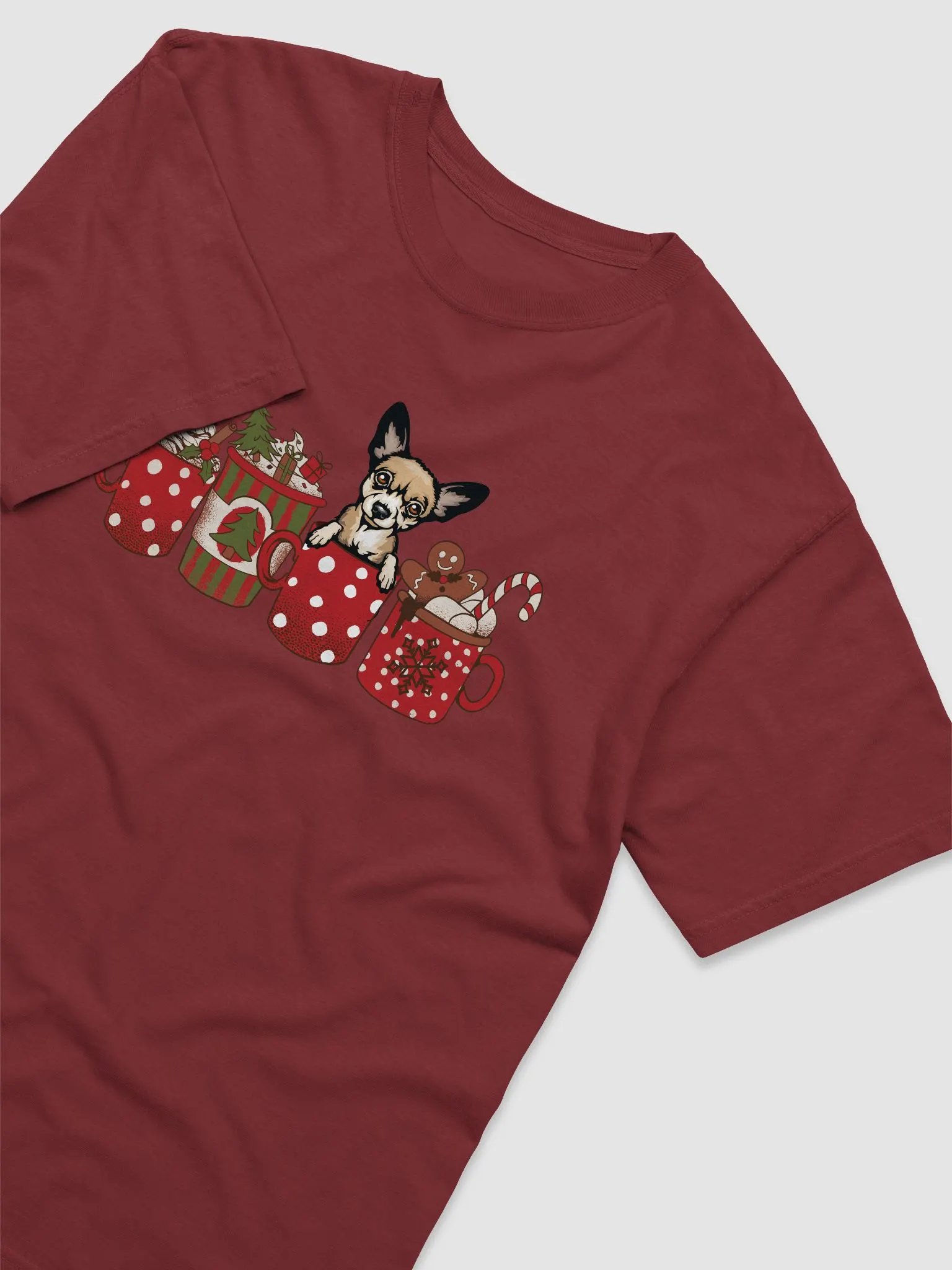 Cute Chihuahua(2) in a Christmas Cup T-Shirt | Funny Christmas Pup in a Cup product image (6)