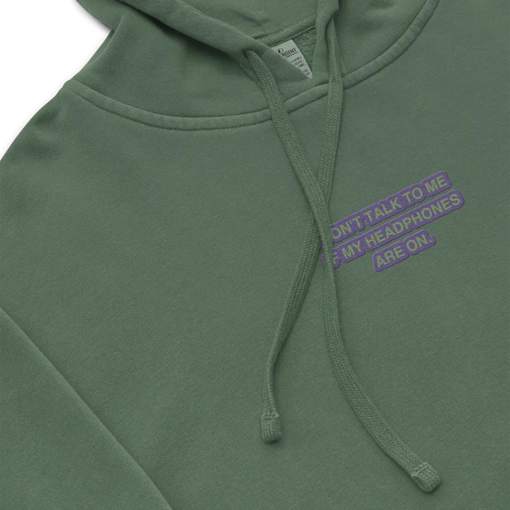 HEADPHONES ON (ivy design) embroidered pigment hoodie product image (1)