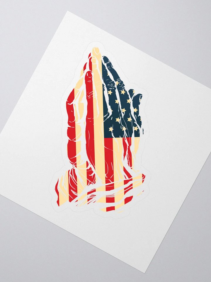 Patriotic Prayer Hands Die-Cut Sticker product image (2)