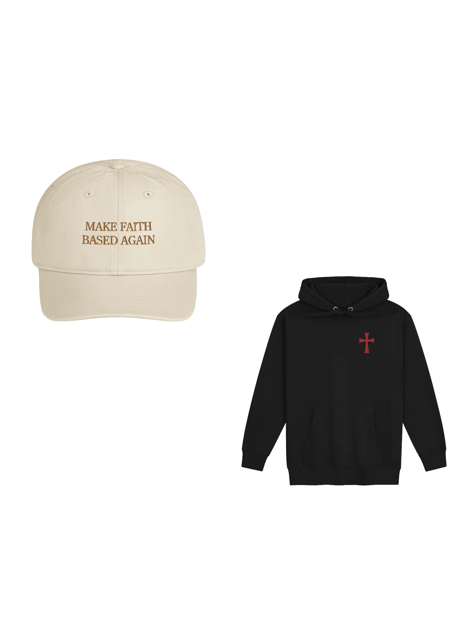 Posterized Hoodie + Make Faith Based Again Hat product image (1)