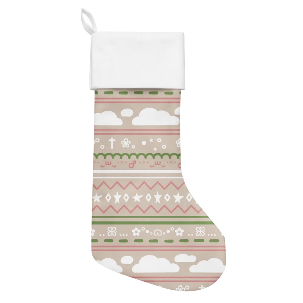 Cloudy Christmas Stocking - Beige product image (1)