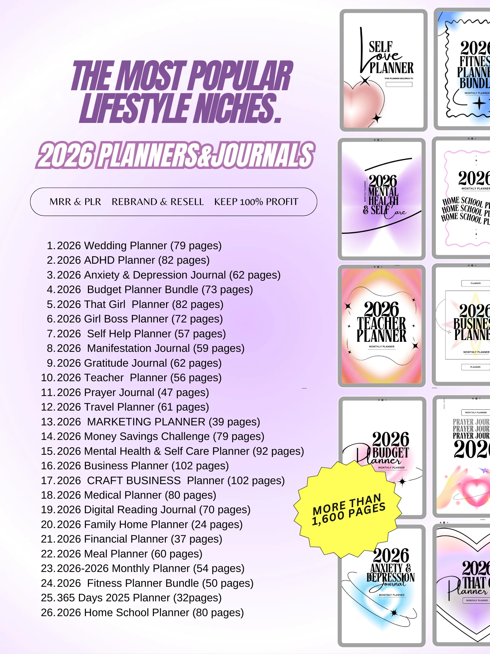 2026 Digital Planner Bundle | MRR PLR Bundle product image (2)