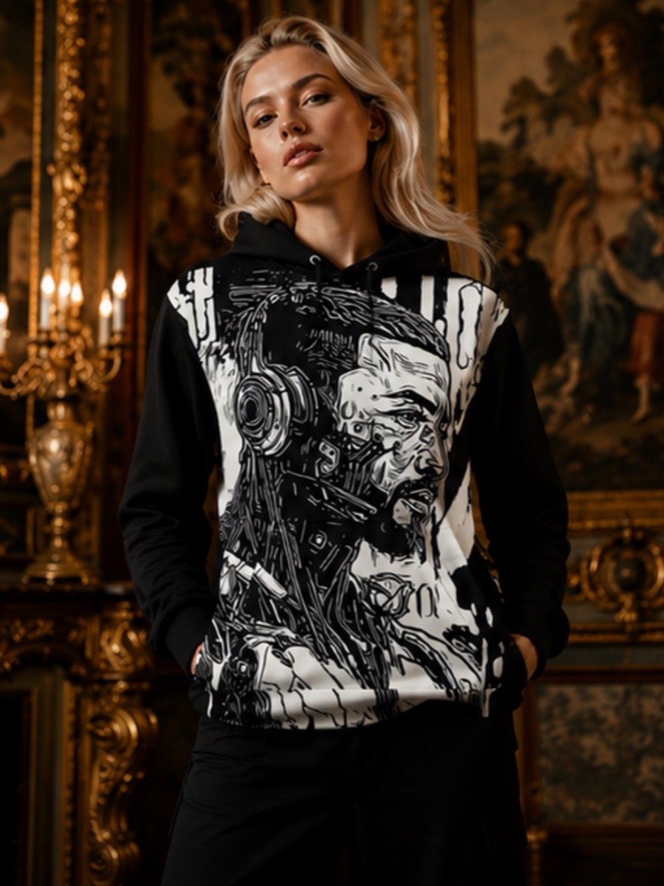 Cyber Serenity Wearable Art Hoodie product image (4)