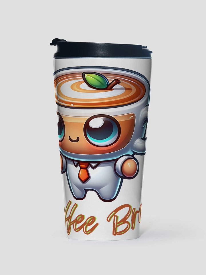 Cute Coffee Brain Cartoon Design Stainless Steel Travel Mug - Adorable Coffee Lover's Art product image (2)