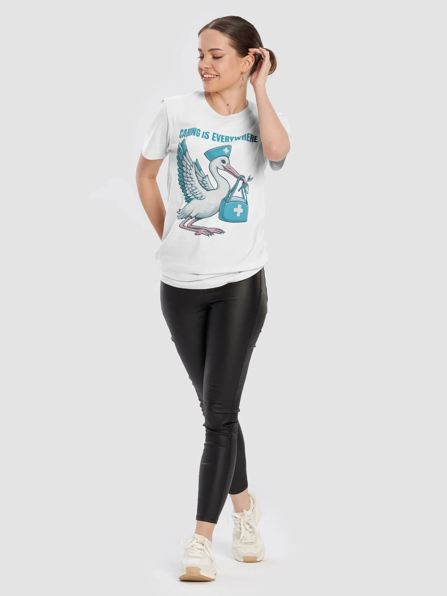 Caring is Everywhere Stork Nurse T-Shirt product image (103)