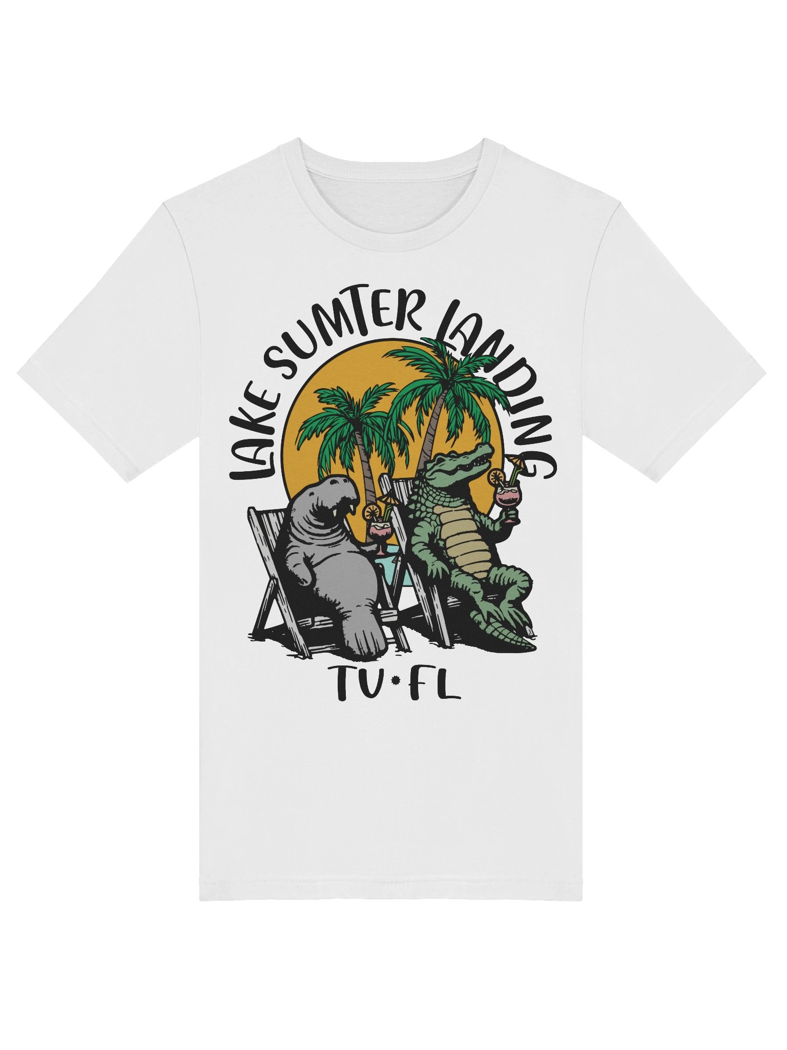 Lake Sumter Landing TV Florida USA Fun Manatee Alligator Design T-shirt product image (27)