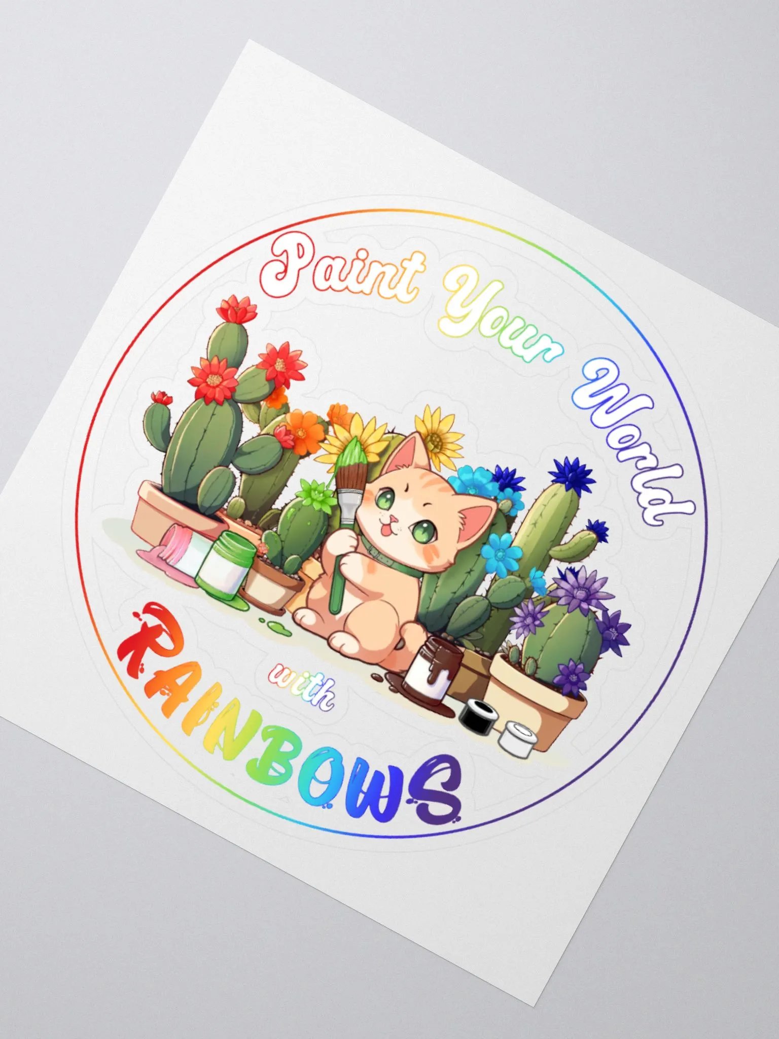 Rainbow Dab Cat Sticker Set product image (2)
