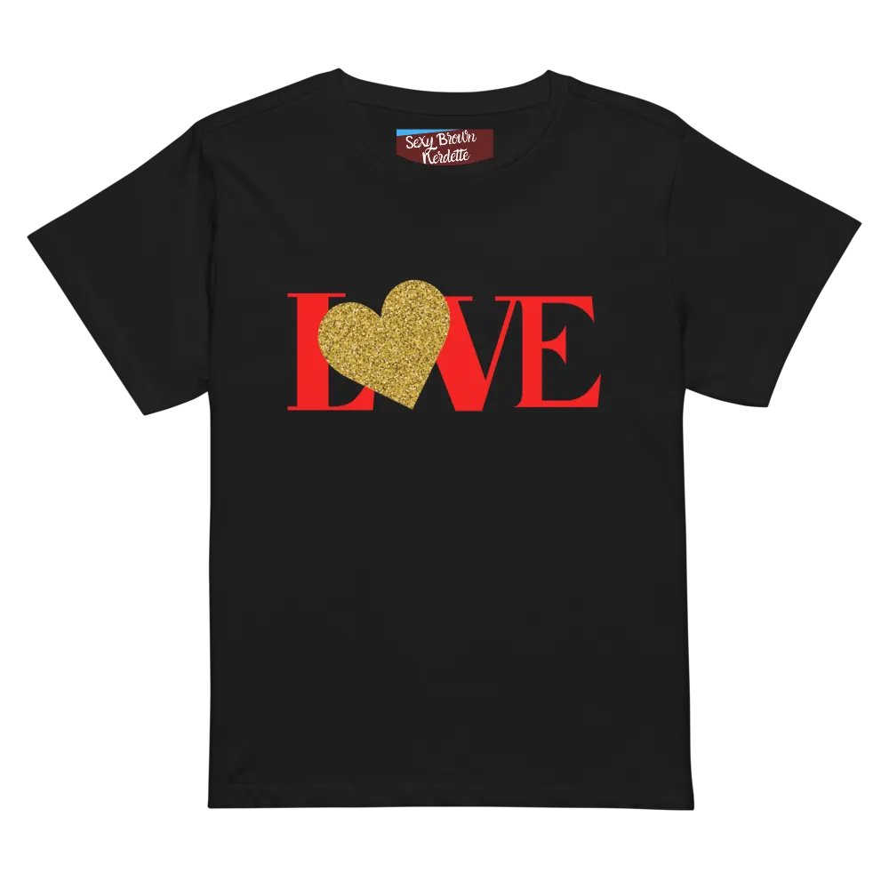 Love in Red Letters with Gold Heart High-Waisted Tee product image (4)