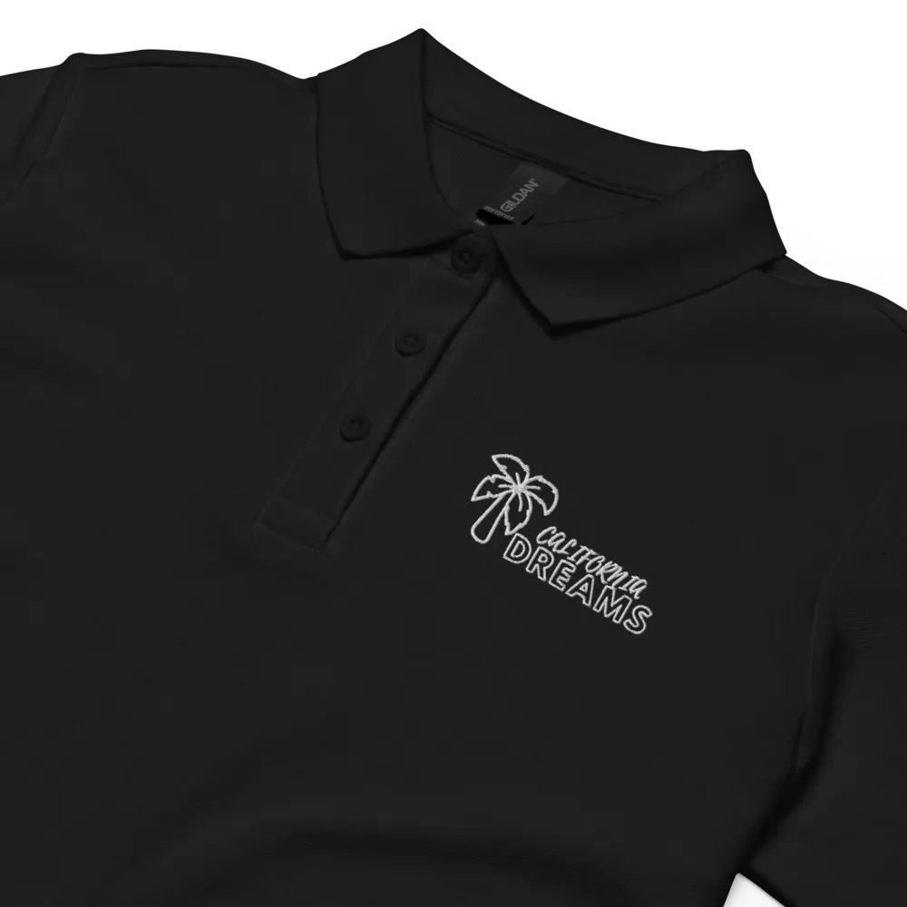 California Dreams Palm Tree Women Polo T-Shirt - Black product image (4)