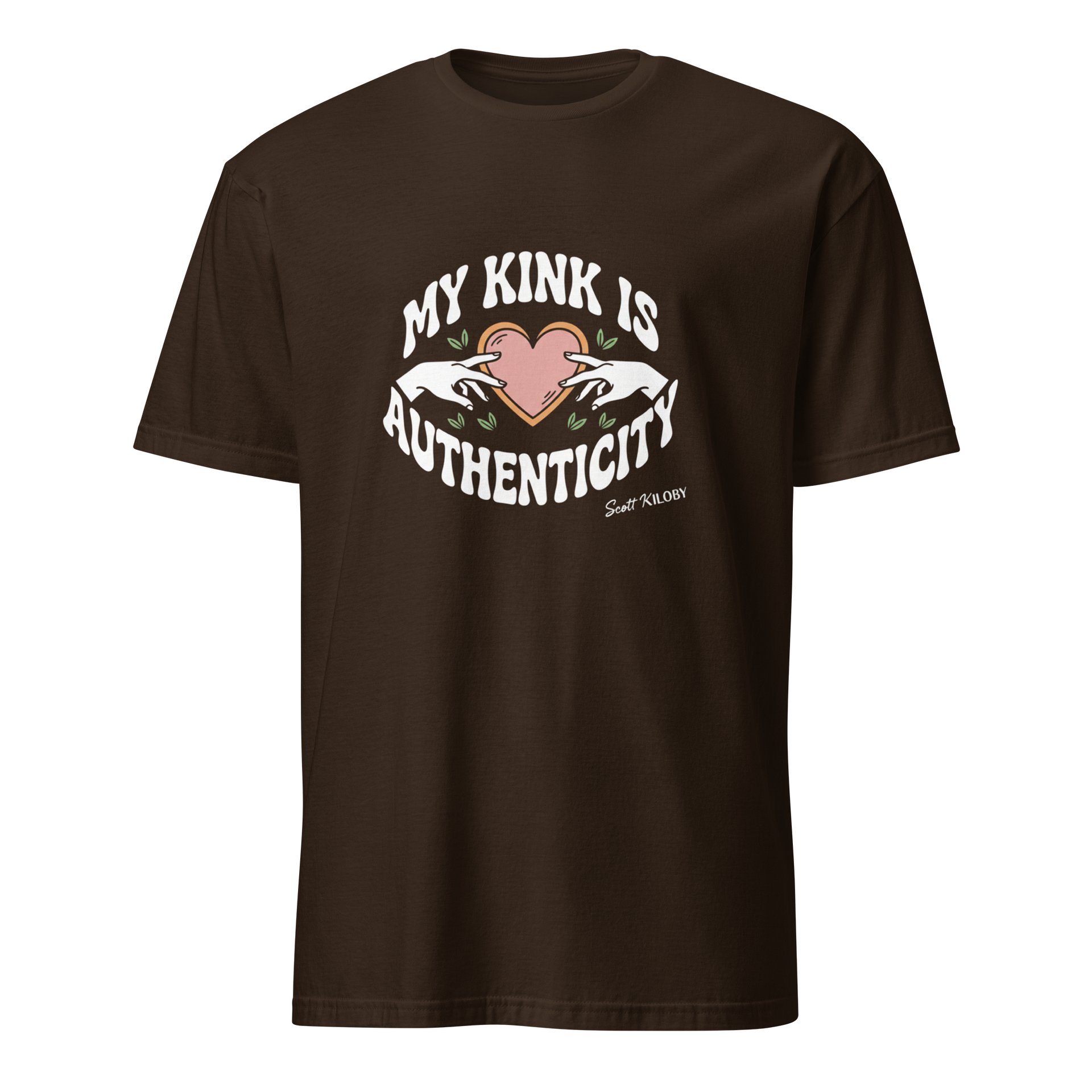 “My Kink Is Authenticity” Dark Chocolate Soft-Style T- product image (1)