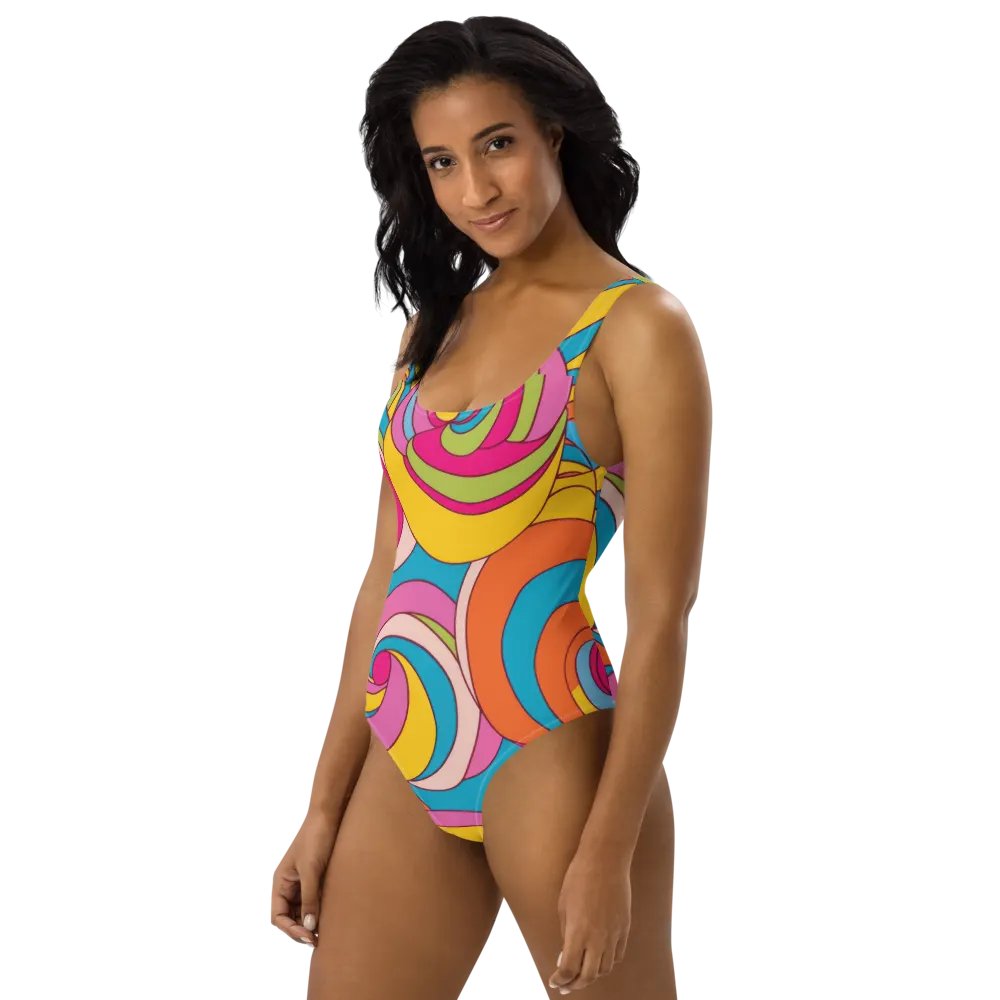Retro Whimsical Swirls Women's Swimsuit product image (11)