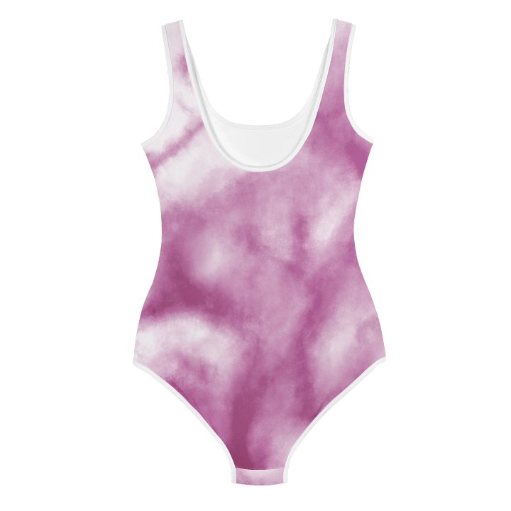 Tropical Splash Youth Pink Tie-Dye One-Piece Swimsuit product image (2)