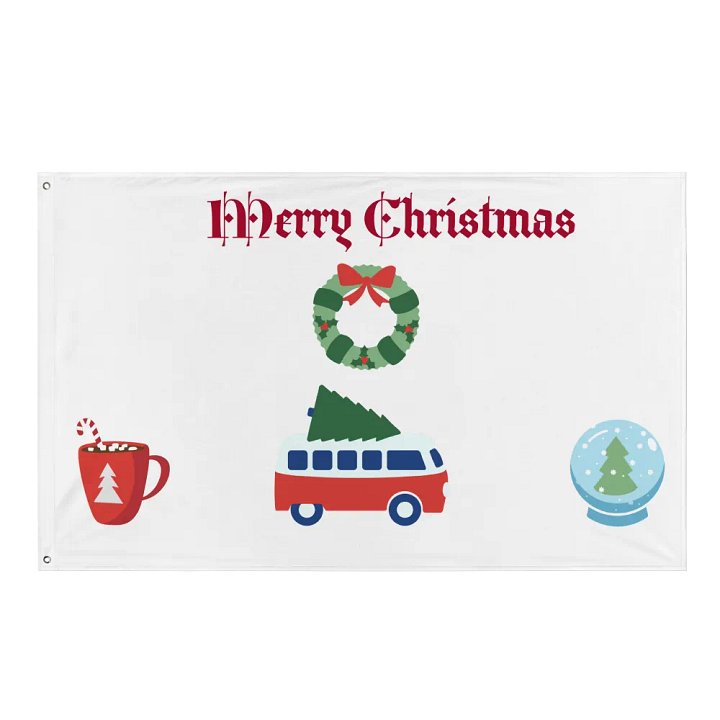 Festive Christmas Scene All-Over Print Flag product image (1)