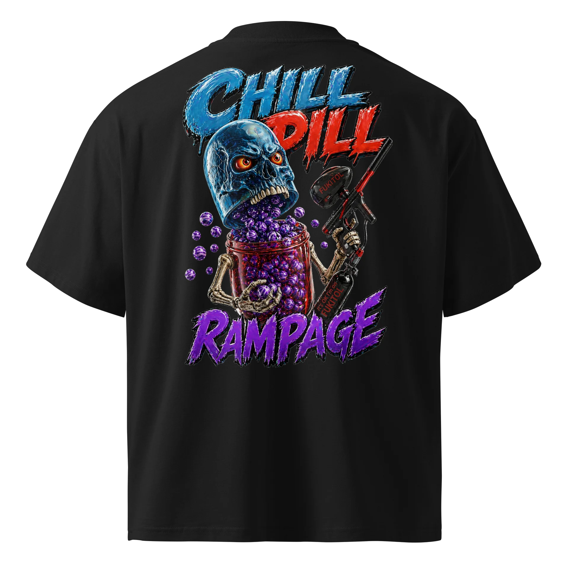 Chill Pill Rampage – Fukitol Skull Capsule devouring paintballs for mental health product image (17)