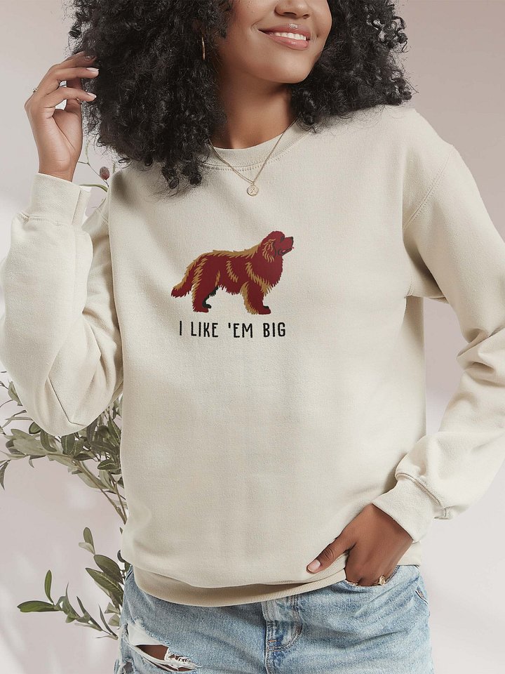 I Like 'Em Big Sweatshirt (Embroidered) of a Newfoundland(Choco) product image (2)