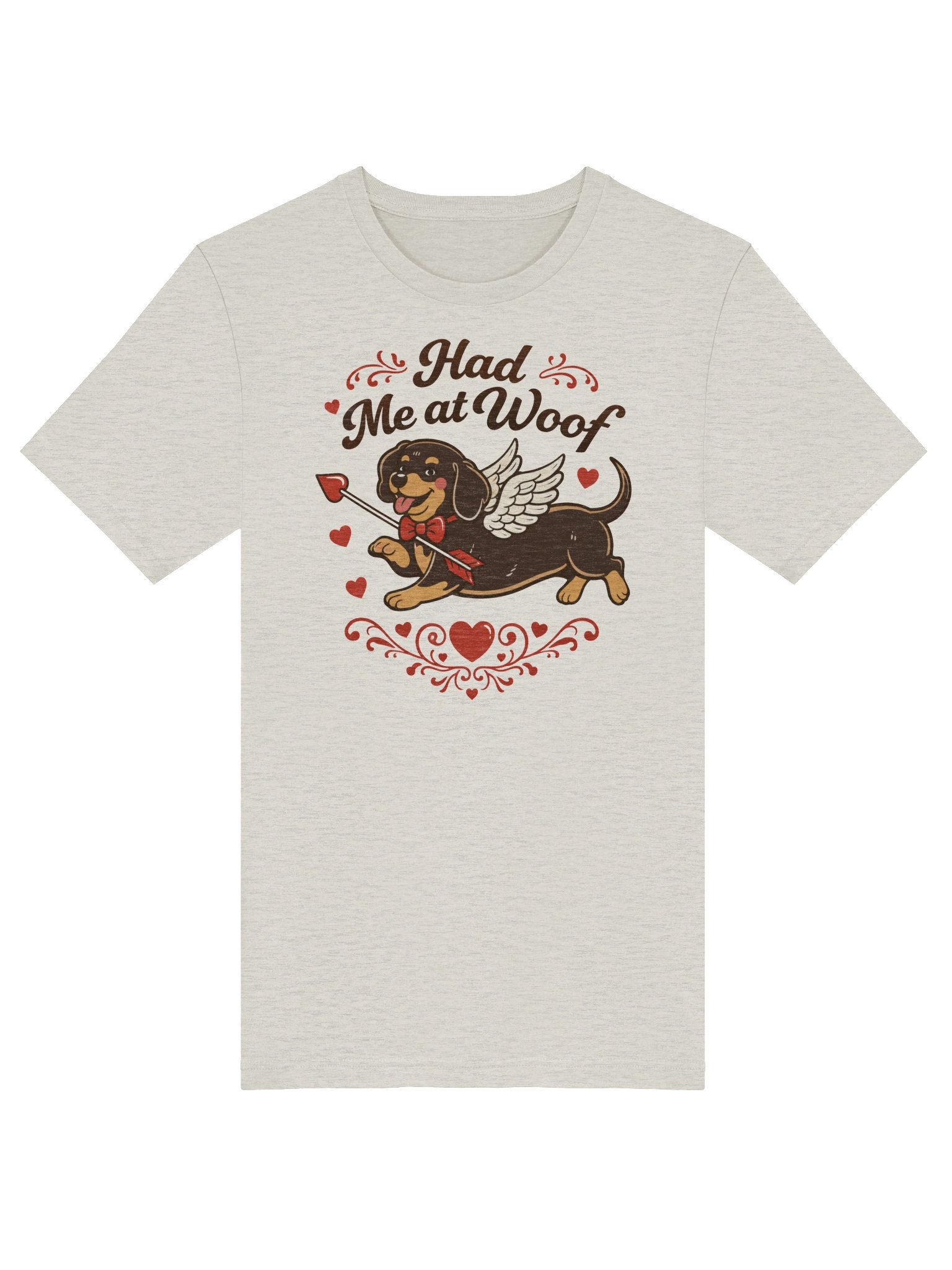 Had Me at Woof Shirt – Cute Dachshund Valentine Tee with Cupid Wiener Dog for Dog Lovers product image (15)