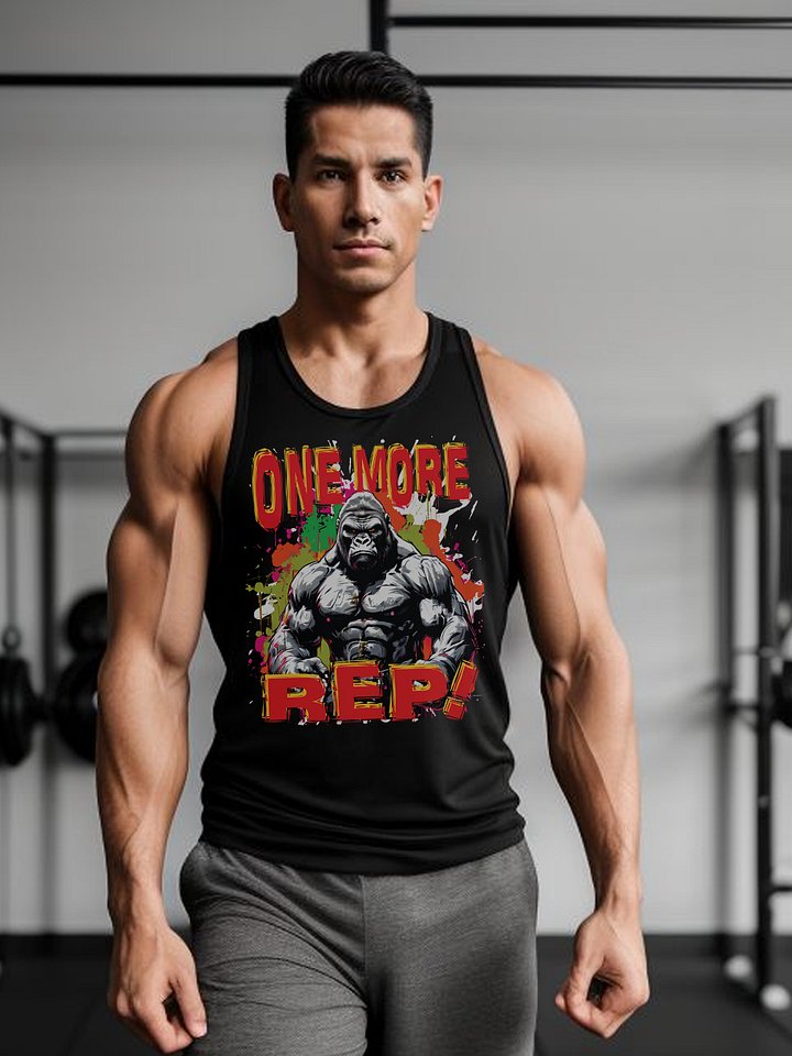 One More Rep Gorilla Fitness Gym Workout Jersey Tank Top product image (2)