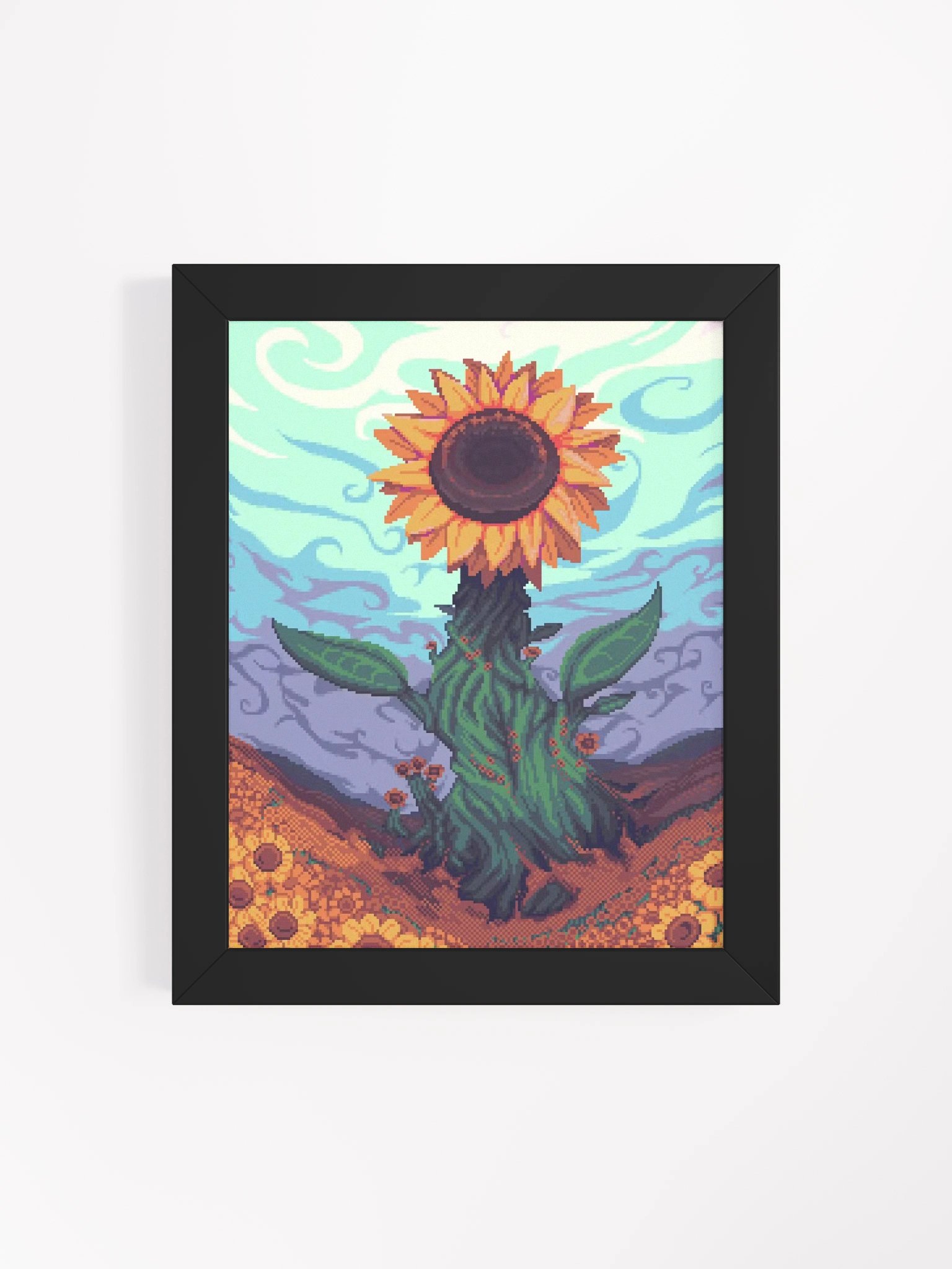 Sunflower Hills Pixel Art Framed Poster product image (13)
