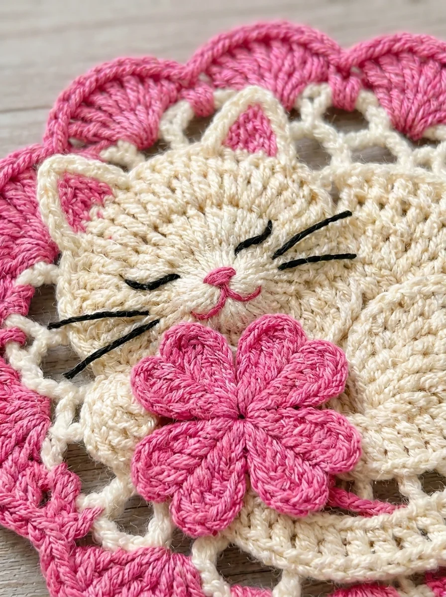 Sleeping Cat Crochet Coaster Pattern product image (3)
