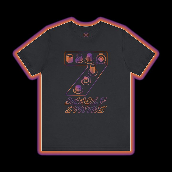 Seven Synth Legends T-Shirt - 7 Deadly Synths (Icons of Synthesis) product image (1)