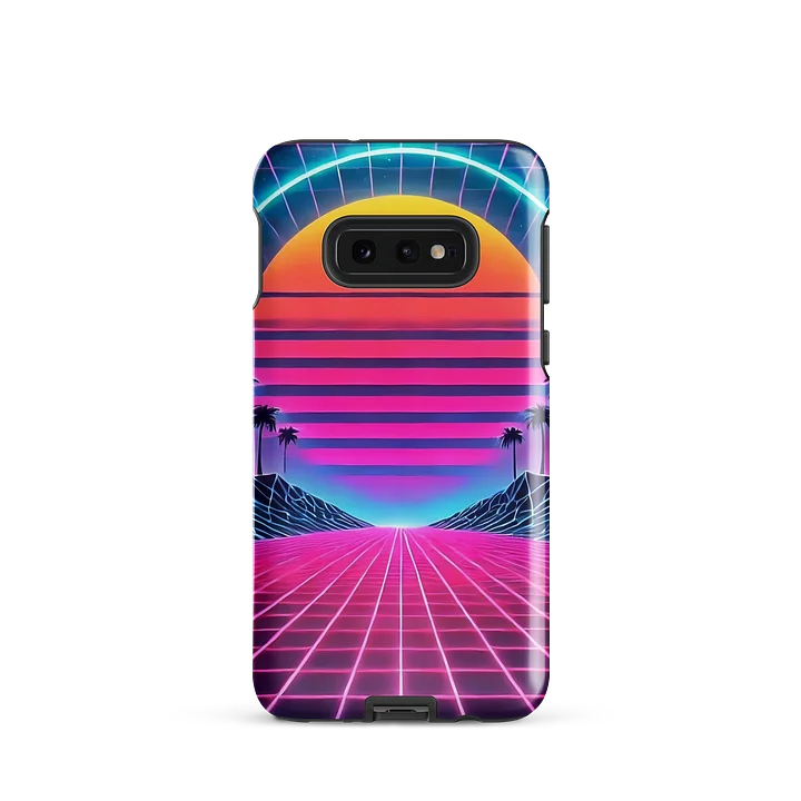 Retro Neon Sunset Samsung Tough Case - Synthwave Dreamscape Design product image (2)