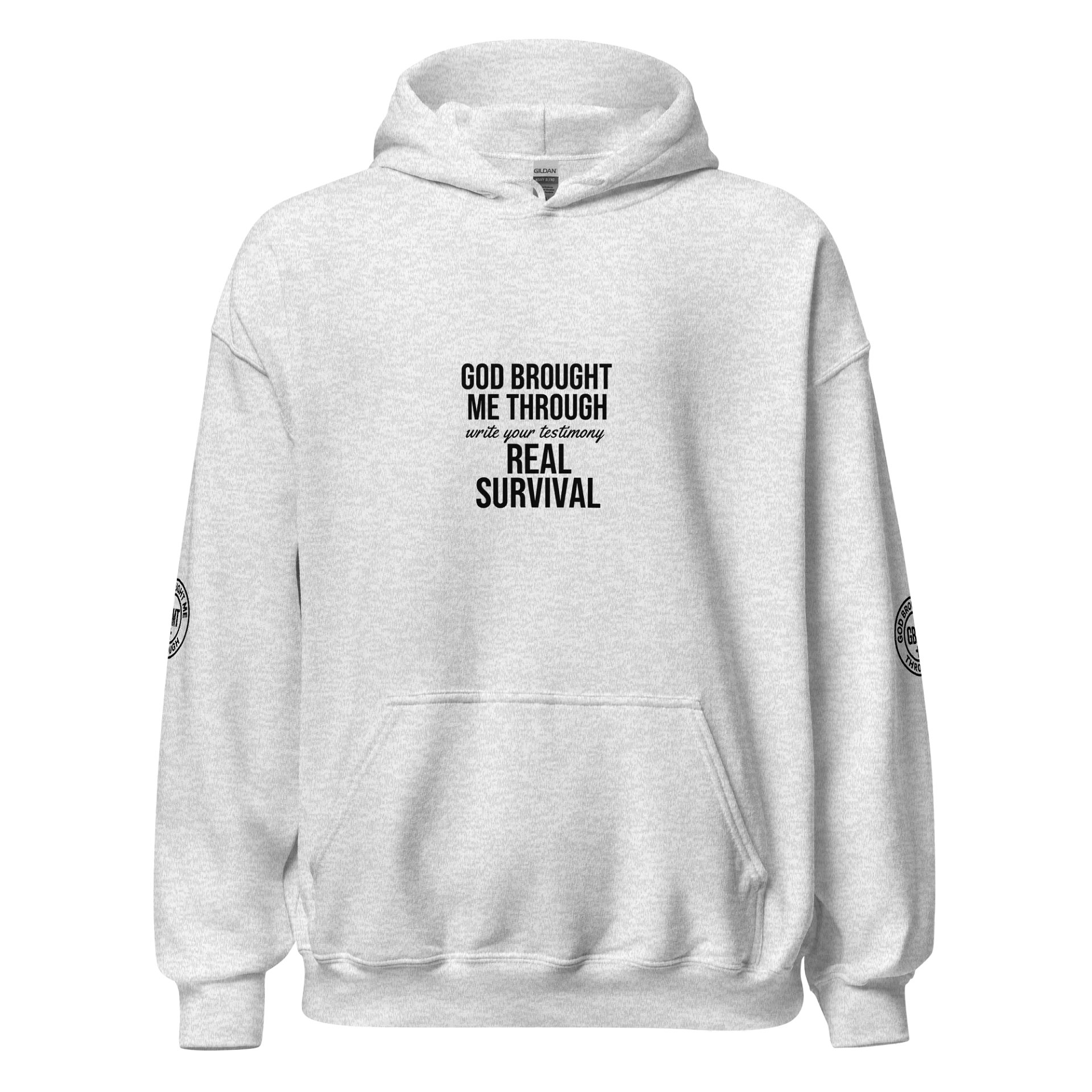 God Brought Me Through hoodie- Real Survival Edition product image (1)