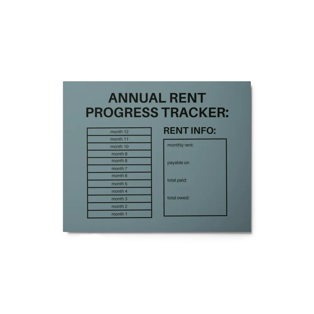 ANNUAL RENT TRACKER (black design 9) product image (1)