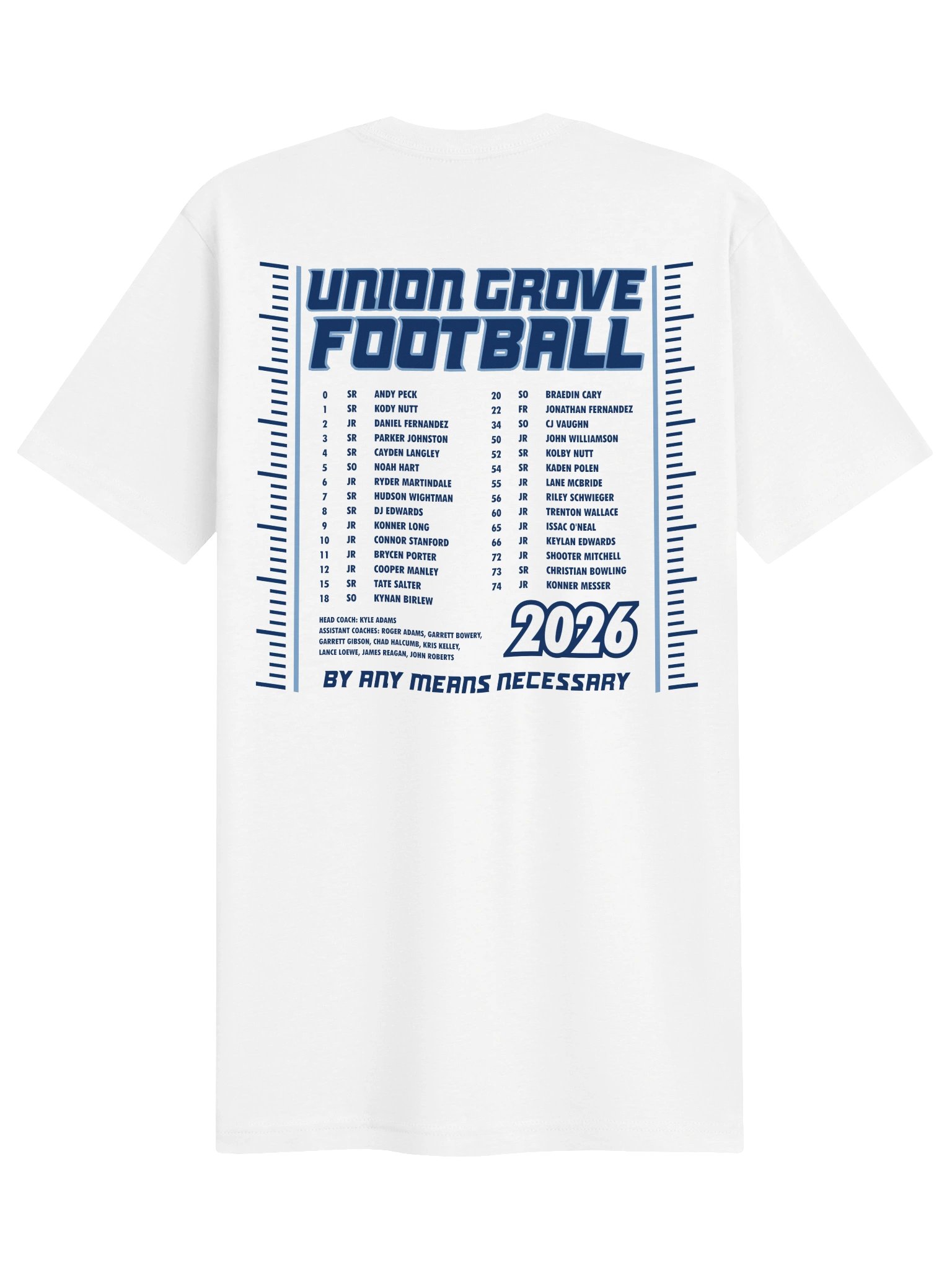 2026 Football Roster T-Shirt product image (2)