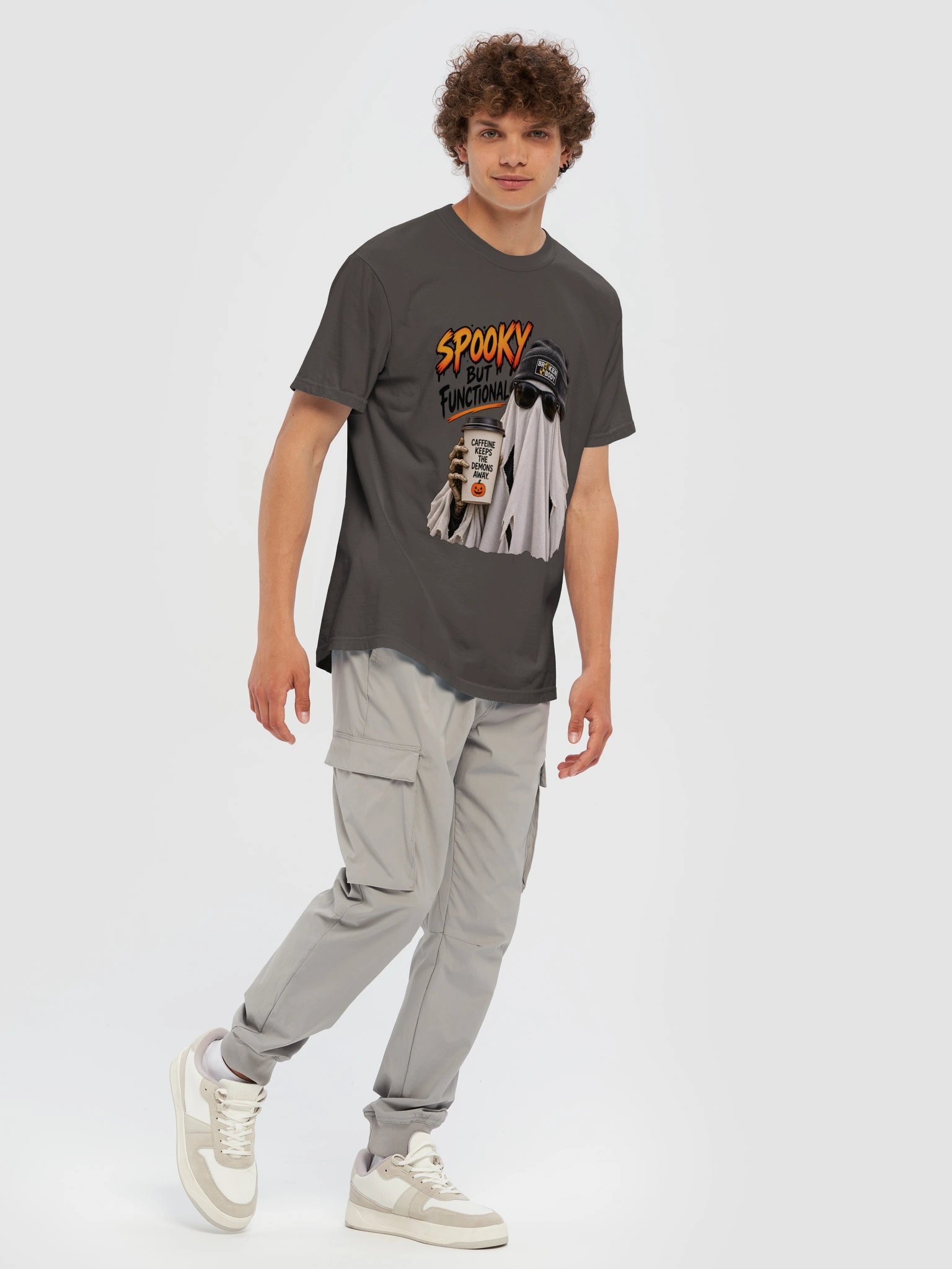 Funny Halloween Ghost Shirt — Spooky But Functional Coffee Lover Tee | Holly-Ween™ product image (8)