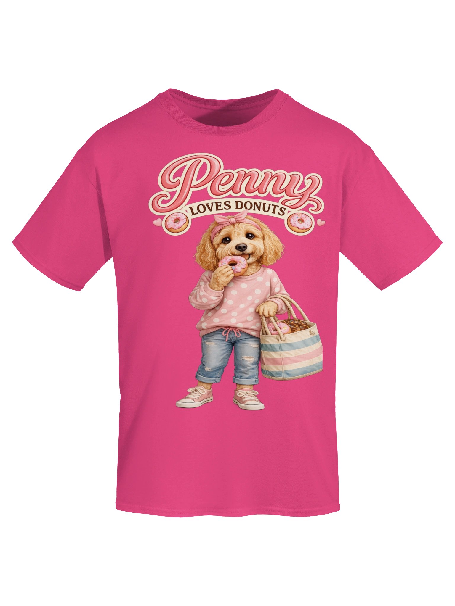 Penny Loves Donuts Cute Dog Adult Tee product image (5)