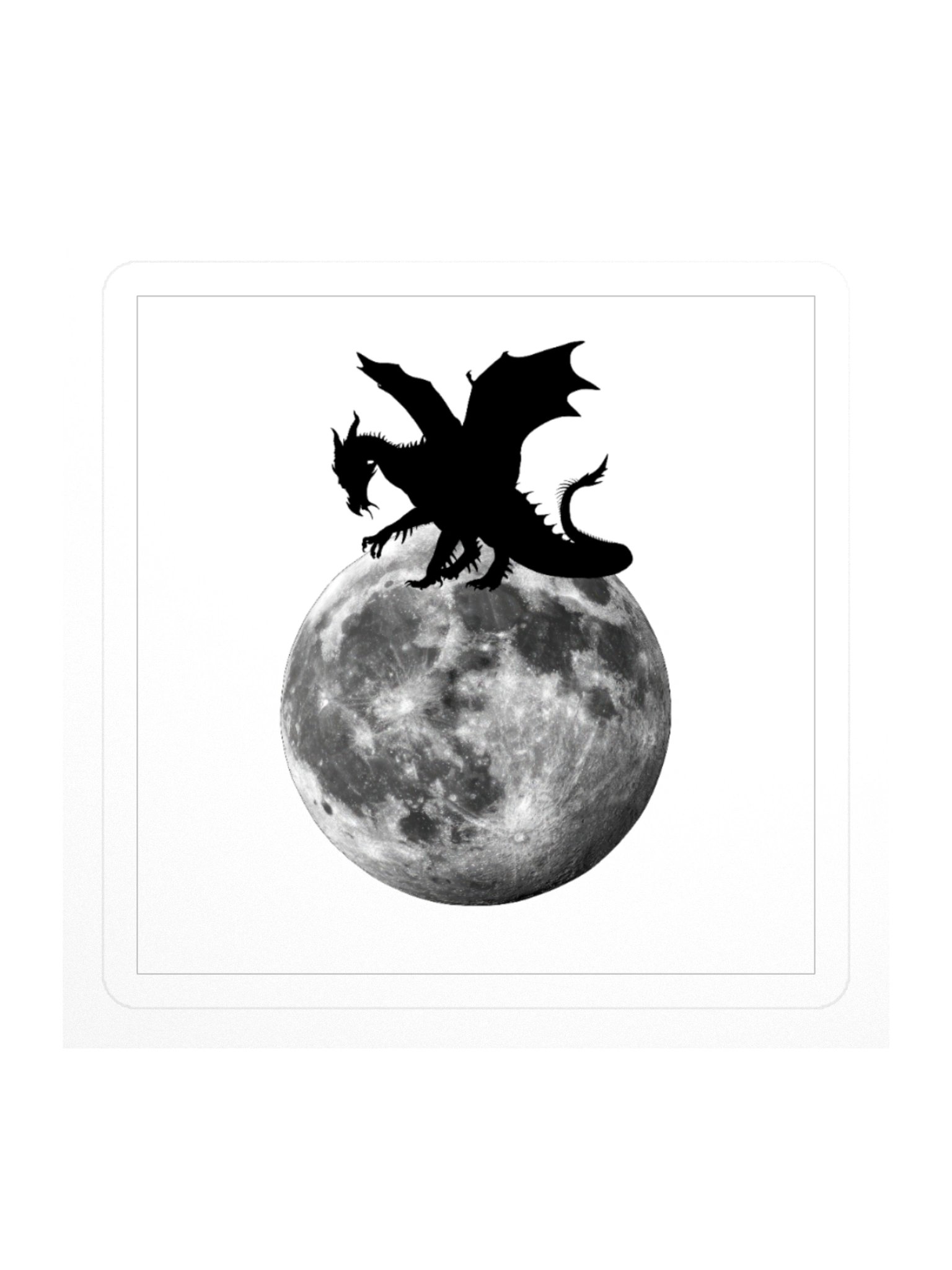 Moon Guardian Dragon Sticker — Detailed Full Moon with Dragon Silhouette product image (1)