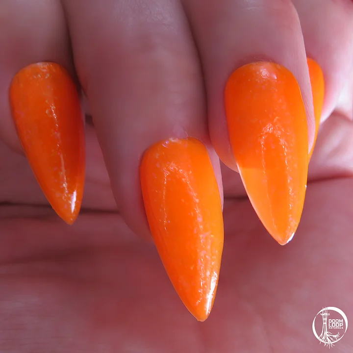 PYROPLASMA - Neon Pumpkin Iridescent Microflake Nail Polish product image (2)