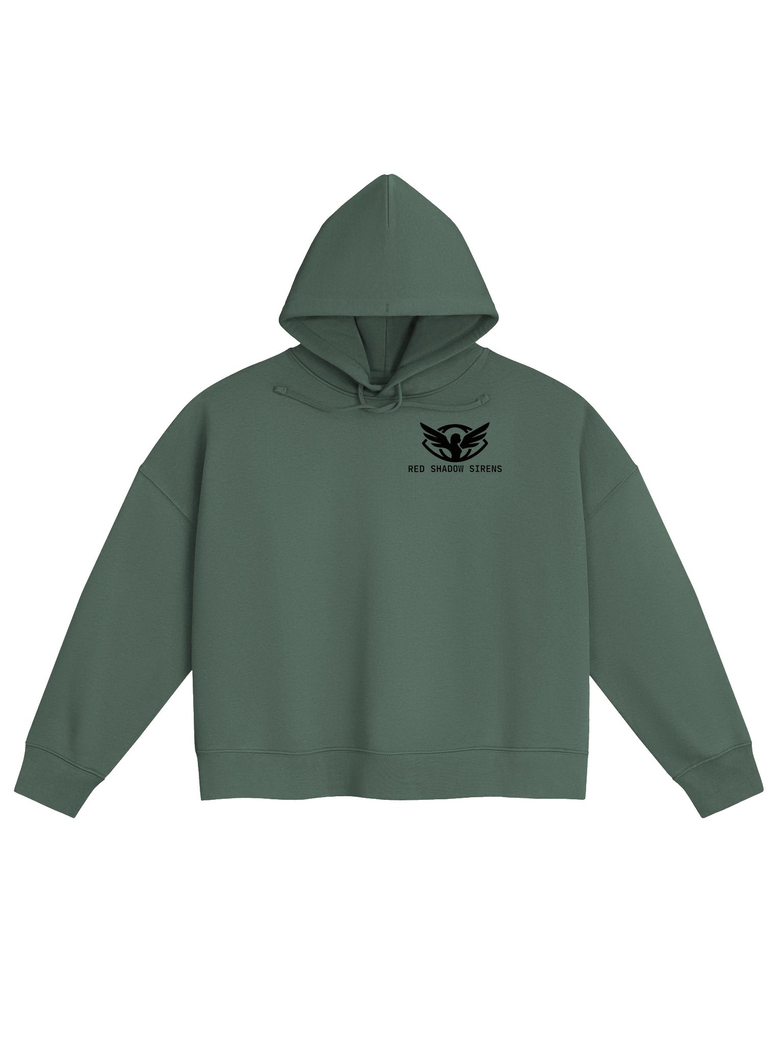 Women's organic hoodie (agency logo, black) product image (1)