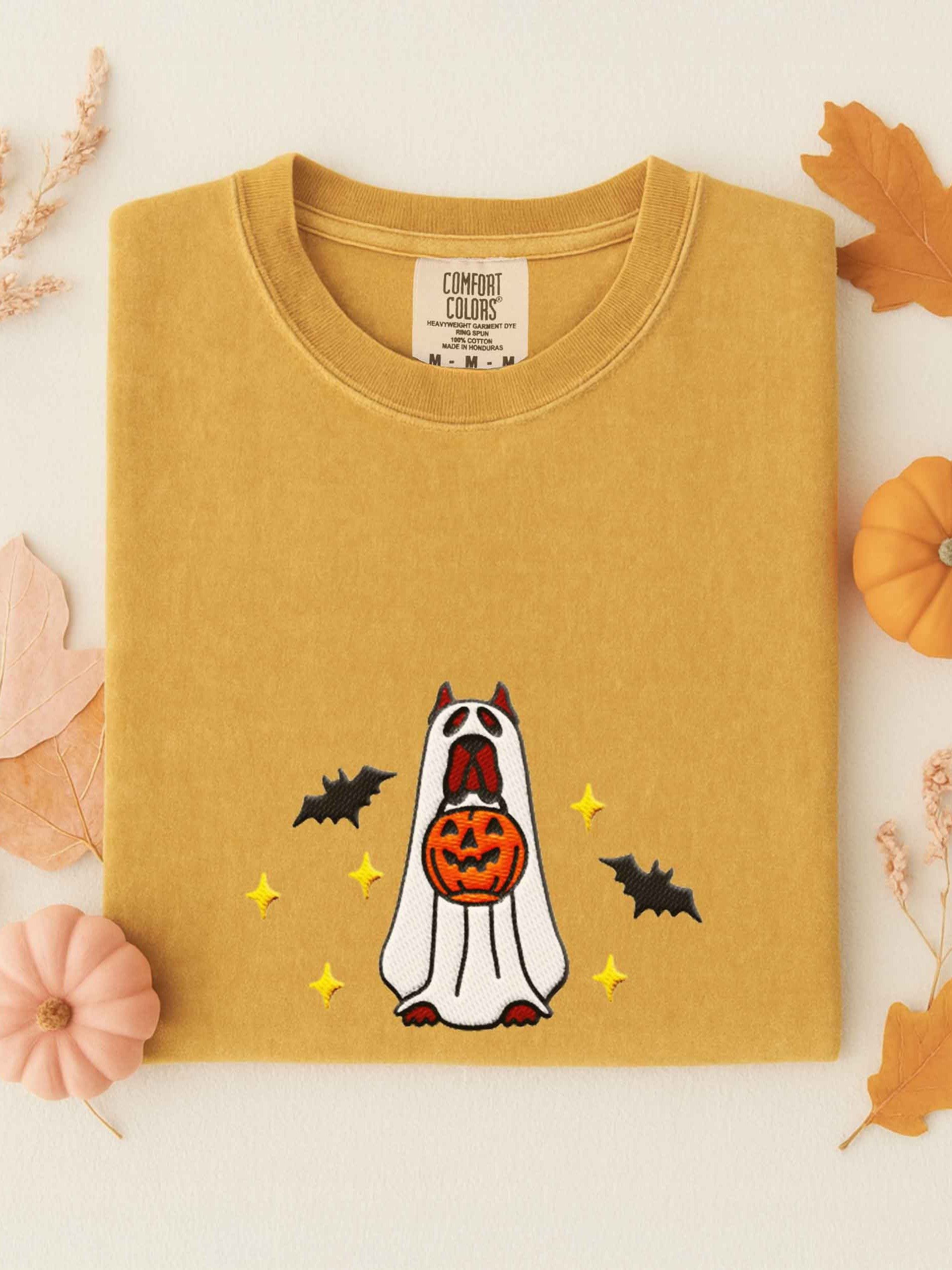 Halloween Cane Corso(Brindle, Cropped Ears) Embroidered T-Shirt product image (1)