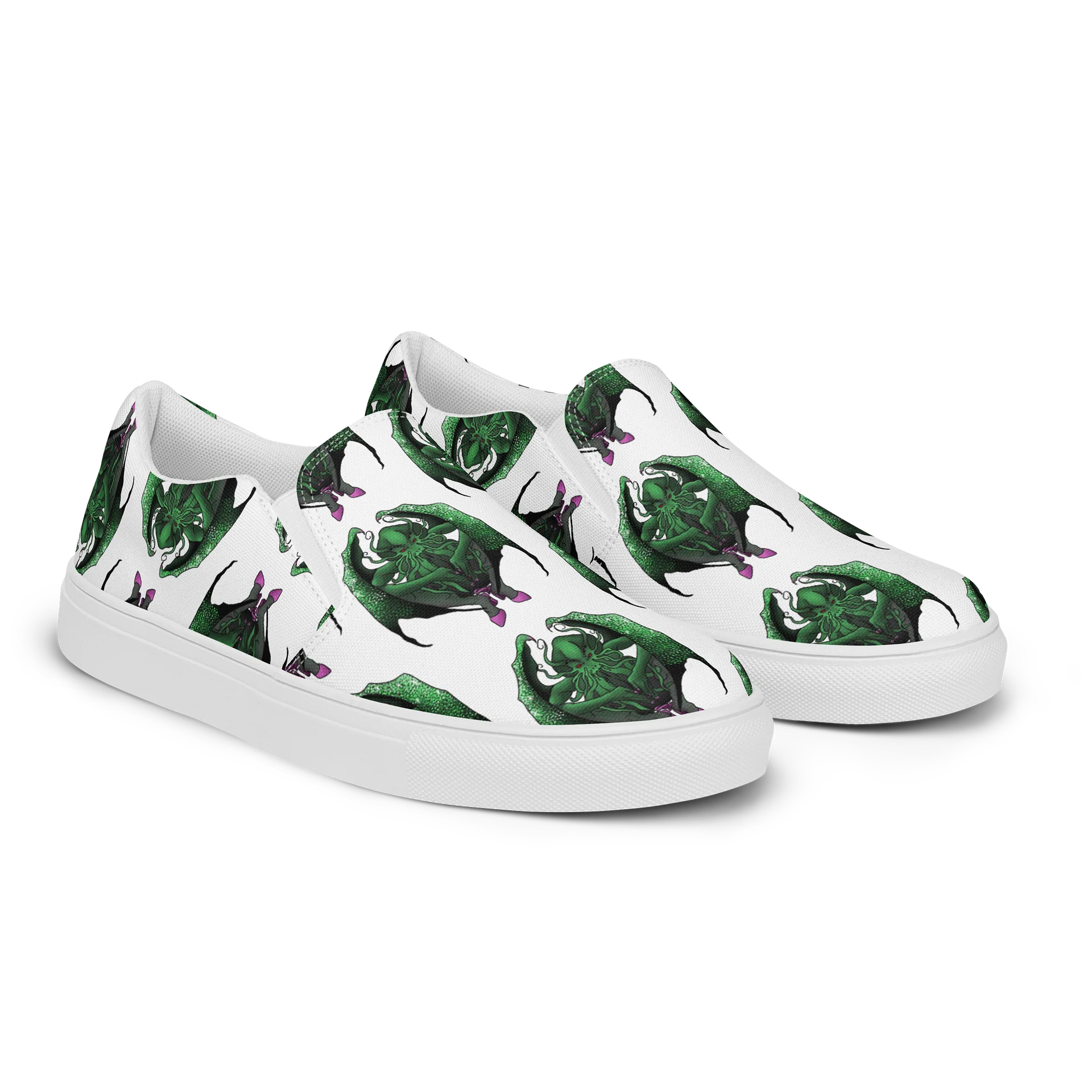 Burlesque Chutulu Pattern Slip-On Canvas Shoes product image (4)