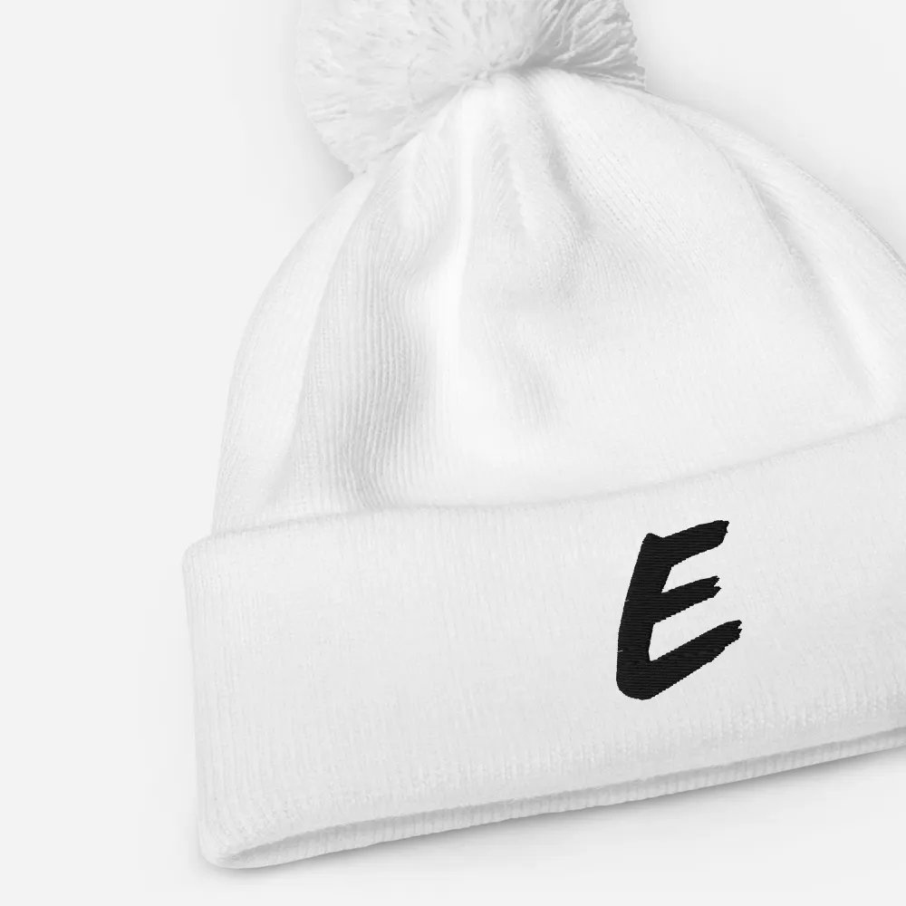 E Bobble Beanie White product image (3)