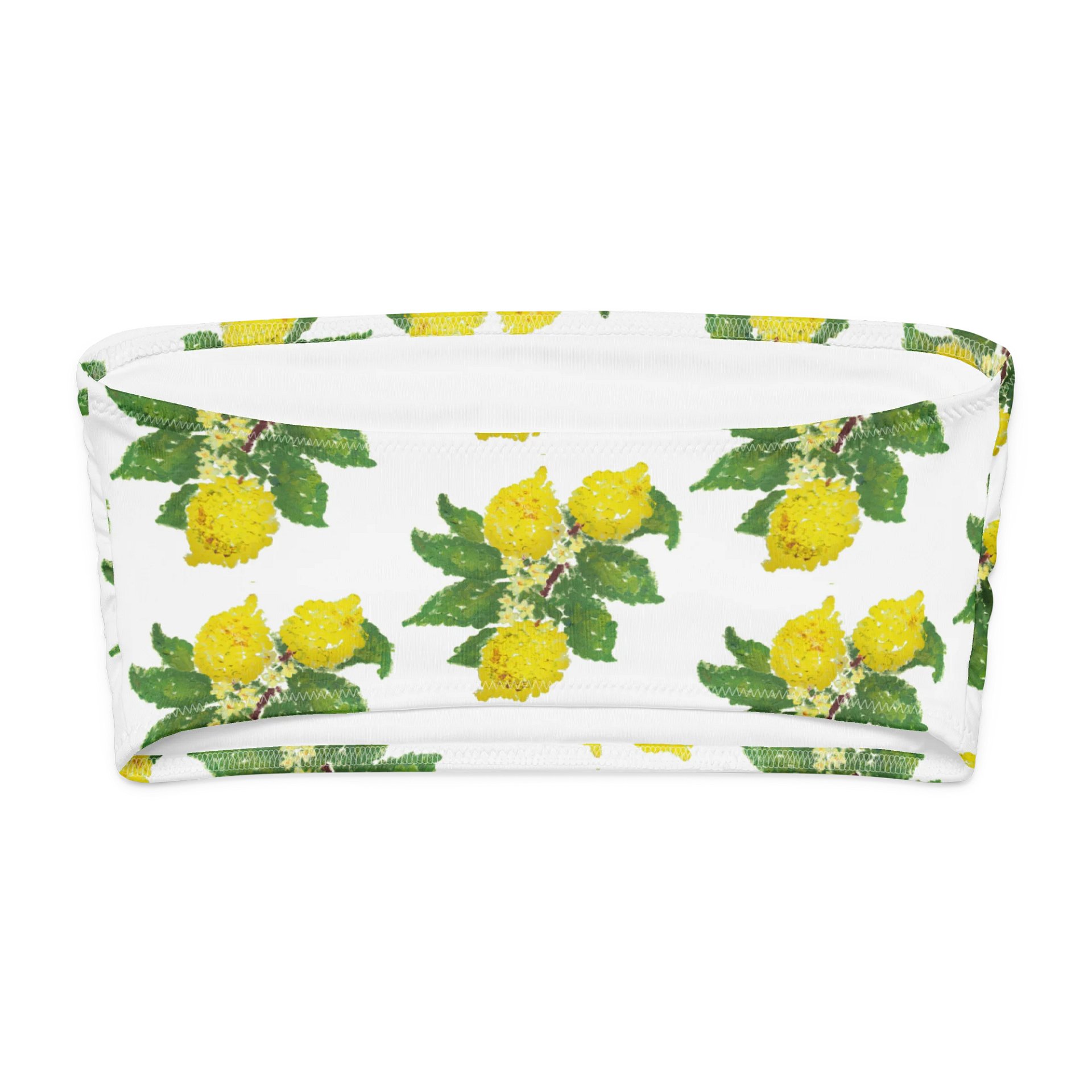 Lemon Love White Recycled Bandeau Bikini Top product image (5)