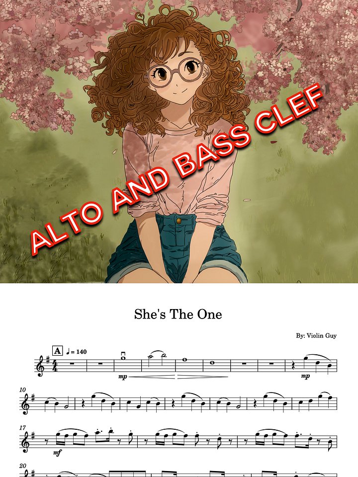 She's the One - Viola and Bass Clef Sheet Music product image (1)