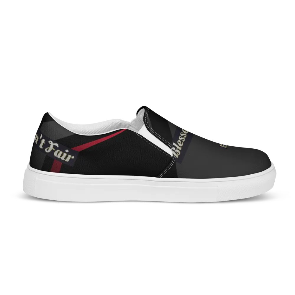 BBG Diamond Cross Black with Red Stripe Men's Slip Ons product image (12)
