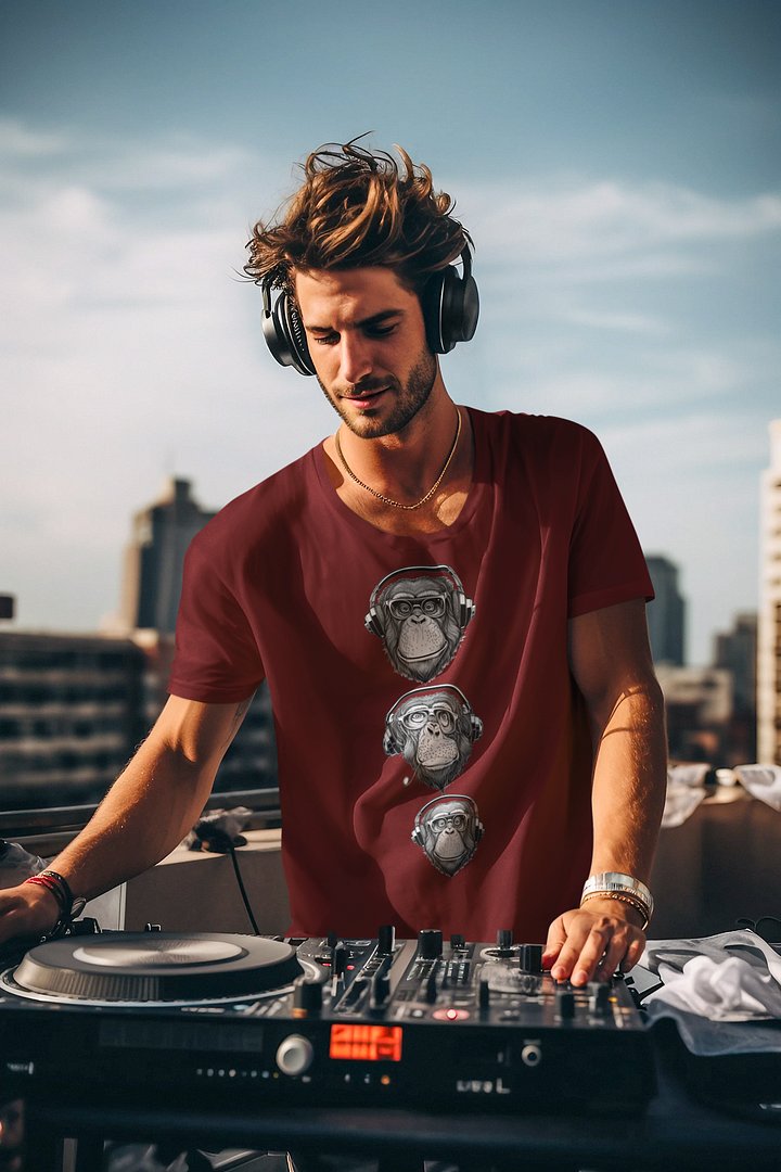 Monkey Business Mens T Shirt (Tri Chimp) product image (2)