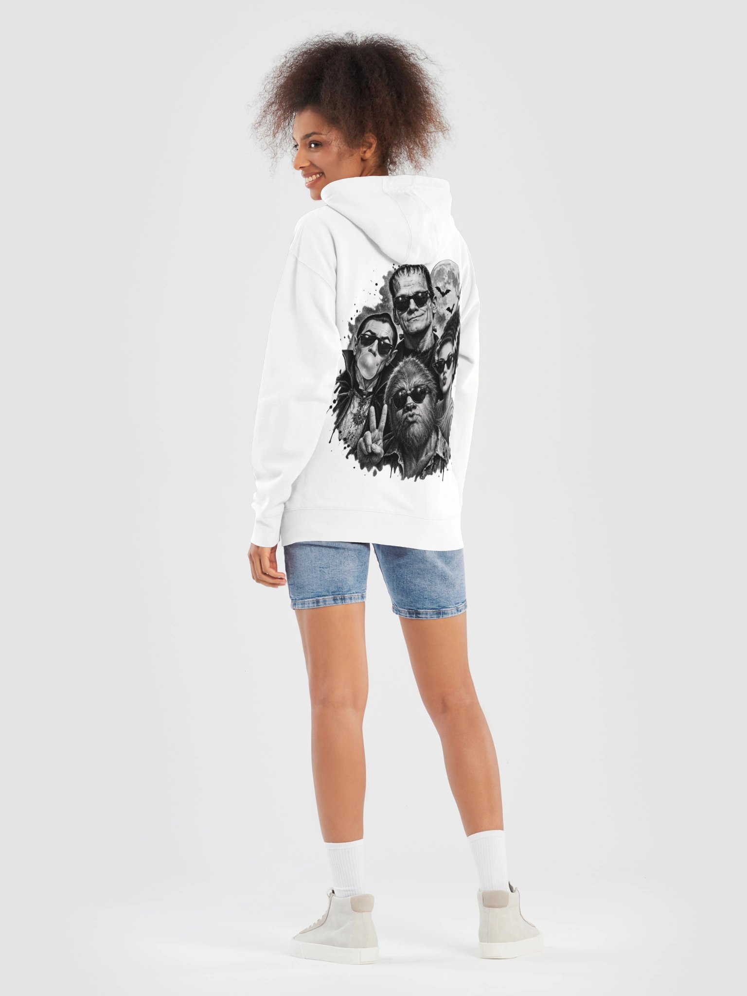 Gothic Rose & Classic Monsters Hoodie | Vintage Horror product image (4)