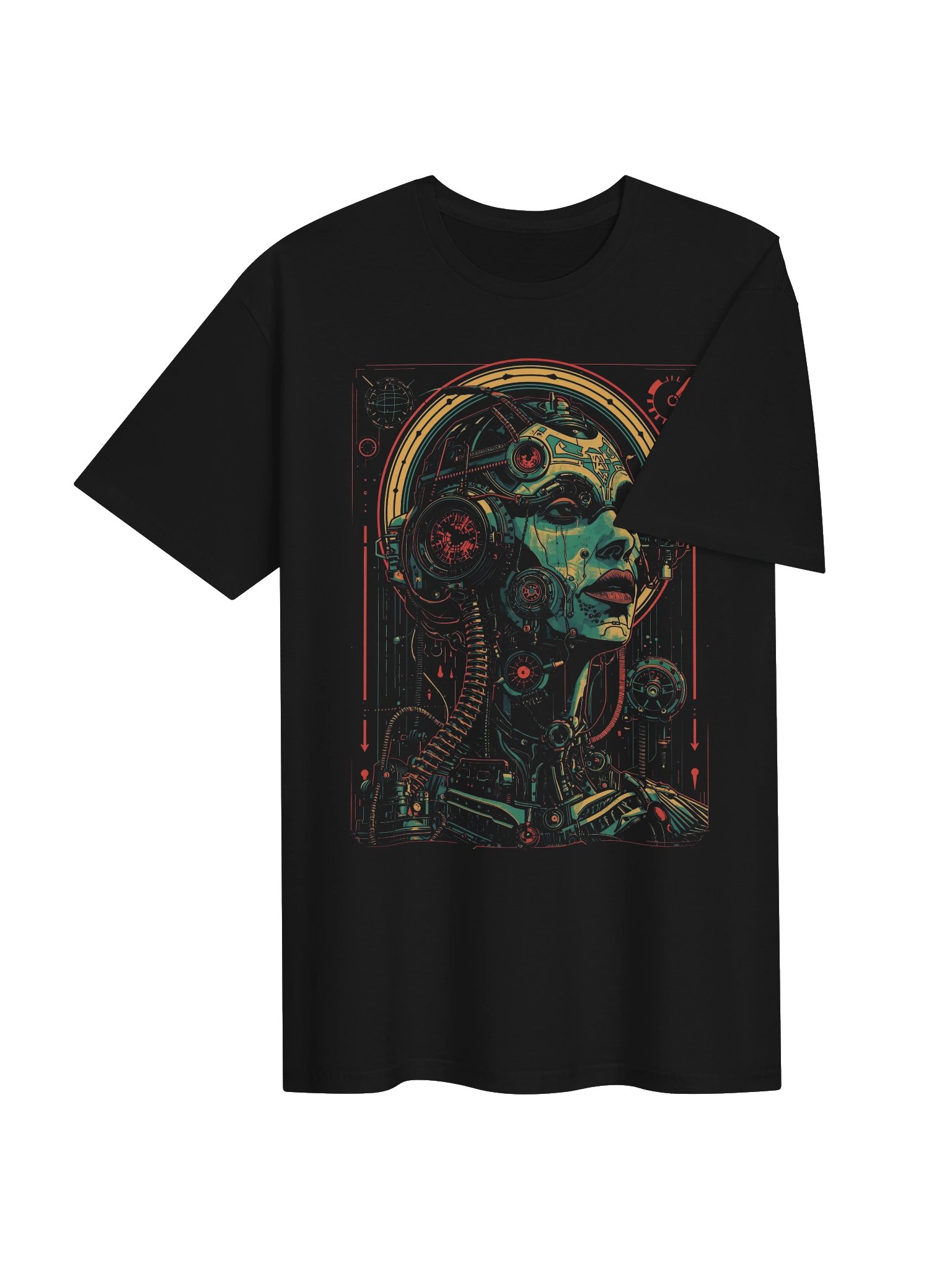 Neon Cybernetic Portrait T-shirt product image (7)