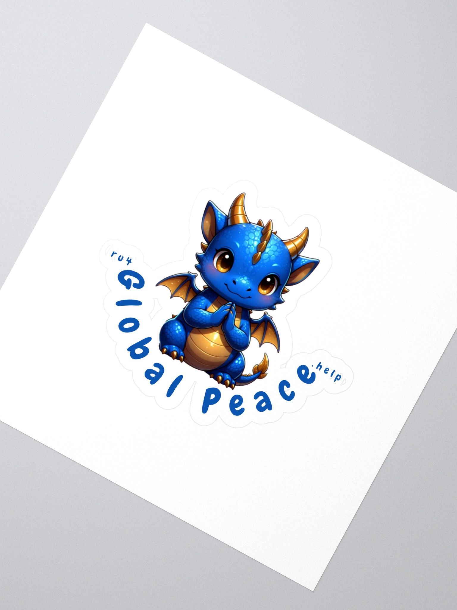 Global Peace Blue Dragon Kiss Cut Stickers product image (2)