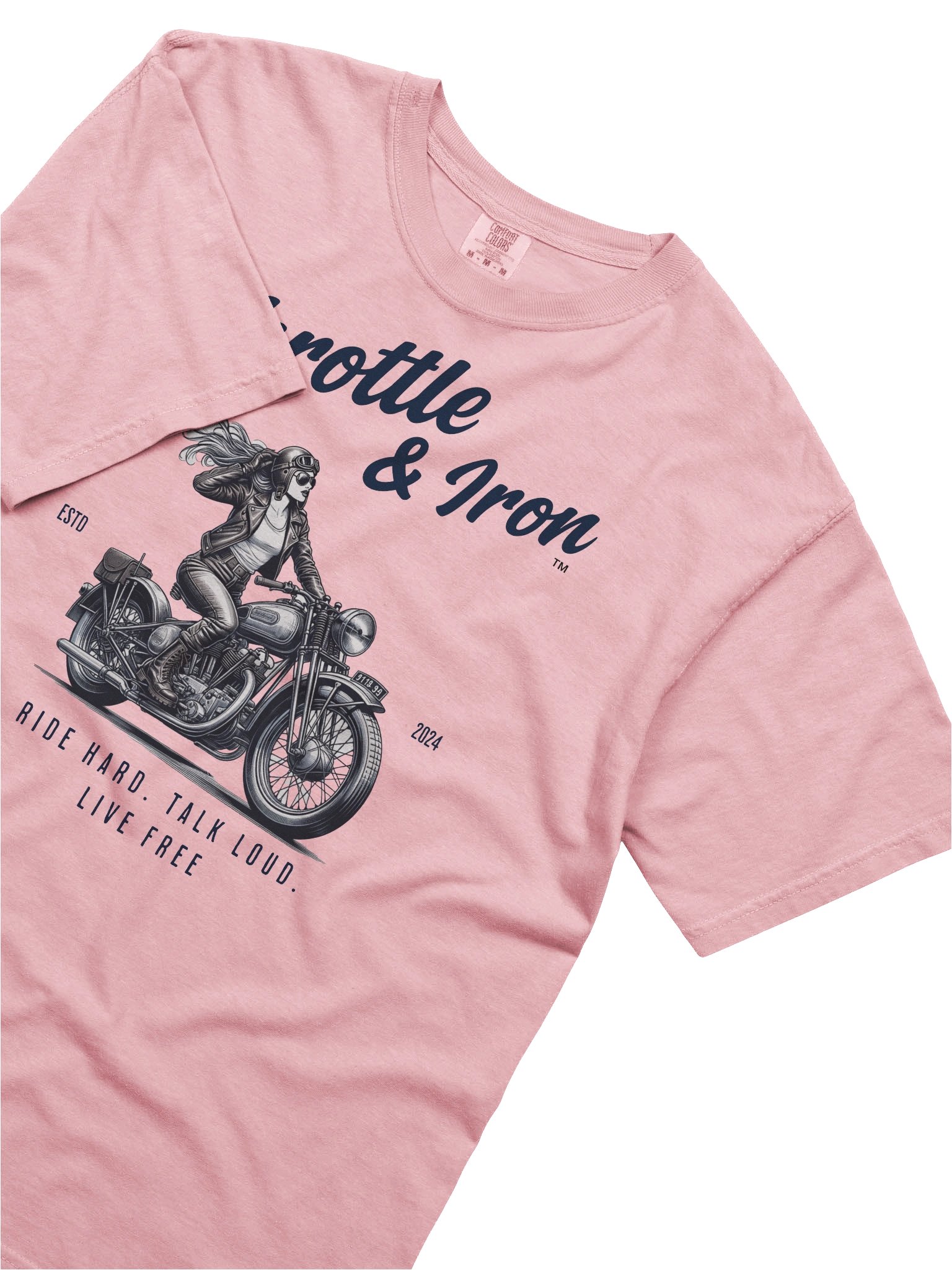 Throttle & Iron “Retro Women Rider” Tee — Classic Cruiser Edition product image (5)